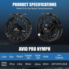 Maxcatch Avid Pro Nymph reel drag system delivers smooth engagement for clean fights.