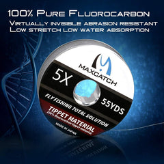 M MAXIMUMCATCH fluorocarbon tippet underwater water visibility showing near-invisible line