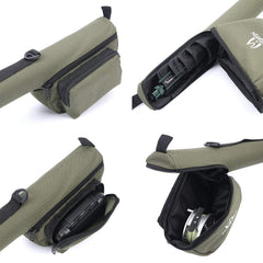 Cushioned reel pouch inside the Maxcatch case, lined with soft synthetic fiber
