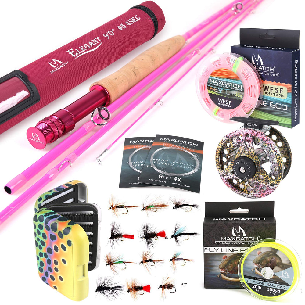 Maxcatch Women's Elegant Fly Fishing Rod Combo with 5/6-weight rod and reel