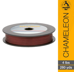 Maxima Chameleon fishing line in-water stealth focus, enhancing invisibility for subtle presentations.