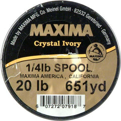 Maxima Crystal Ivory fishing line with high visibility for accurate casting and durability