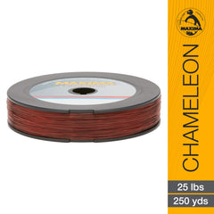 Maxima One Shot Spool Chameleon close-up; abrasion resistance aids rugged structure fishing.