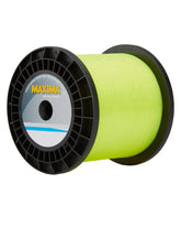 Maxima HV line yellow spool shown in full view, ideal for drift fishing visibility.