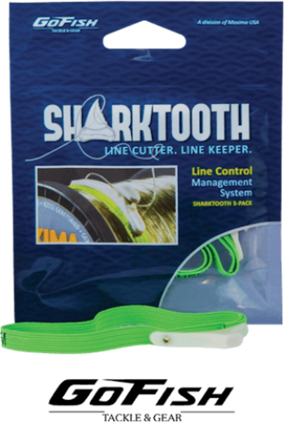 Maxima SharkTooth Line Management System razor cutter for fast, clean cuts on mono and fluorocarbon