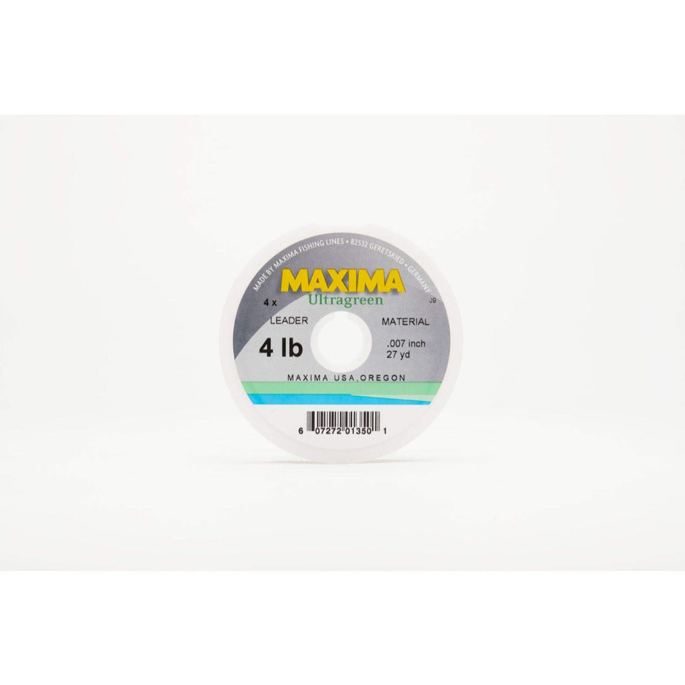 Maxima Ultragreen leader material in moss green; strong, abrasion-resistant performance for reliable fishing leaders.