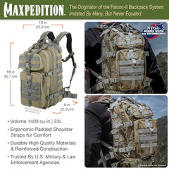 Maxpedition Falcon-II exterior MOLLE enables versatile gear attachments