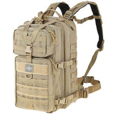 Maxpedition Falcon-III backpack front view in khaki, showing spacious storage