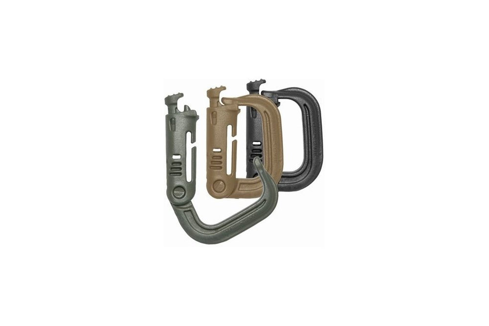 Maxpedition Grimloc 4-pack in OD green side view showing webbing attachment