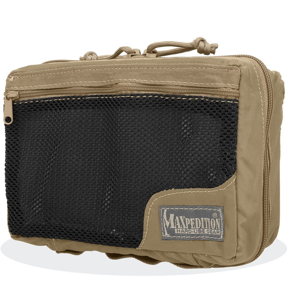 Maxpedition Individual First Aid Pouch Khaki front view shows lightweight mobility for everyday carry