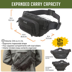 Maxpedition Keystone Versipack strap-worn crossbody shows quick access with ambidextrous design.