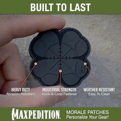 Back hook-back clipping view of Maxpedition Lucky Shot Clover Patch