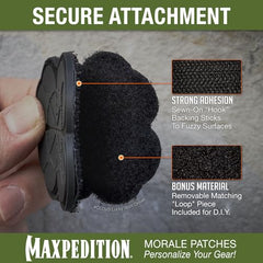 Maxpedition Lucky Shot Clover Patch styled on a bag for tactical flair