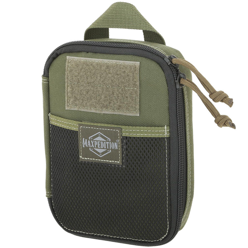 Maxpedition Medium Fatty OD Green front exterior for quick access.