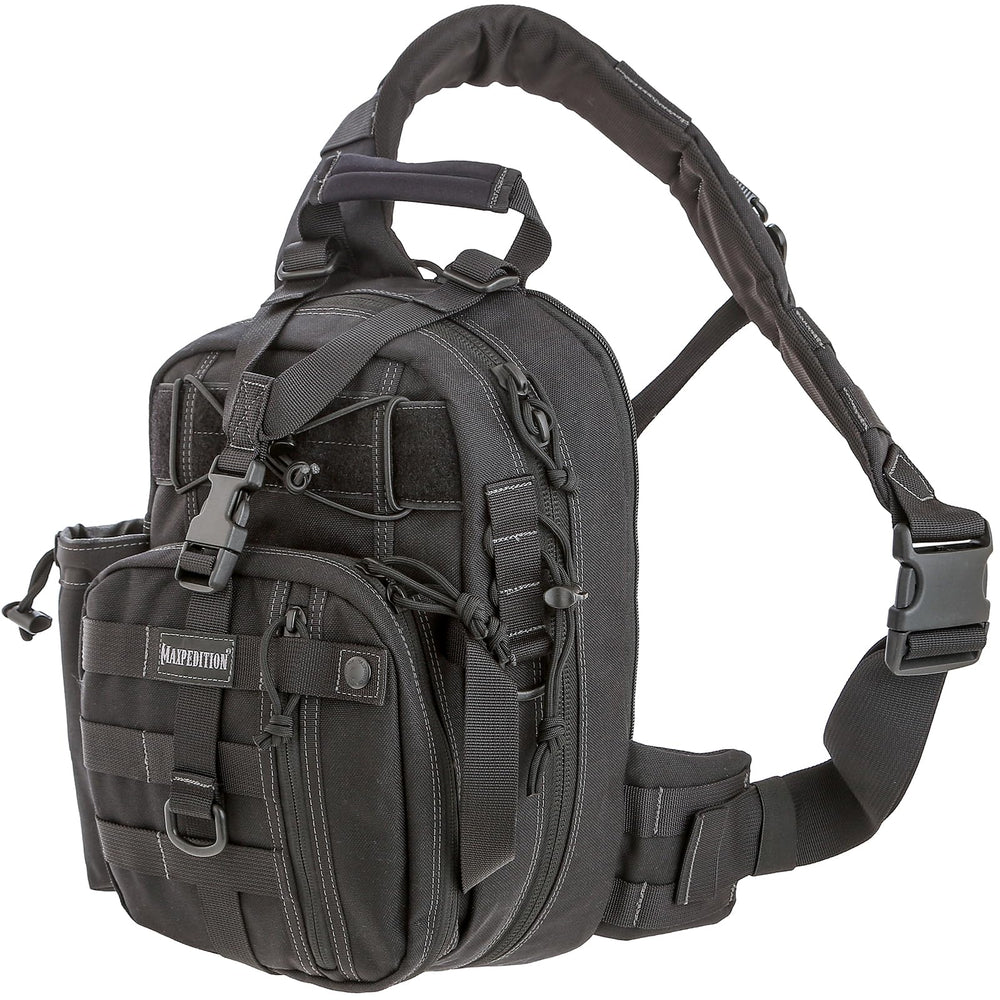 Maxpedition Noatak Gearslinger front view showing organized compartments for quick access