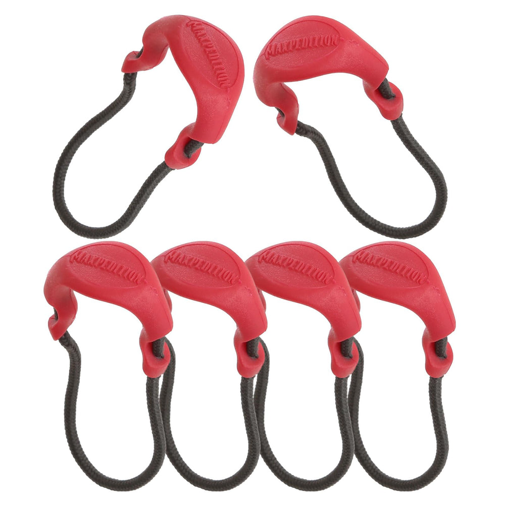 MAXPEDITION Positive Grip Large EMS Red zipper pulls in pack of six