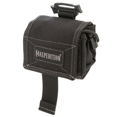 Front view of Maxpedition Rollypoly Dump Pouch in black 9.4 inch