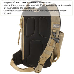 Maxpedition Sitka Gearslinger compatible with 100 oz hydration reservoir for longer outings.