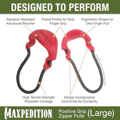 Close-up of TPU body and 2.5mm cord on PZL zipper pull