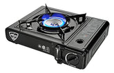 Maxsun MS-2500 stove in setup scene, highlighting quick setup and portable camping use.