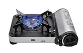 Maxsun MS-7 stove in silver, front view highlighting portable camping performance.