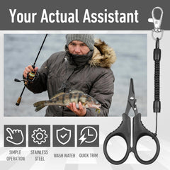 Ergonomic silicone-grip handle on MBAIYO braid scissors for secure cutting