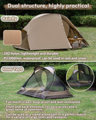 MC TOMOUNT tent outer nylon with 3000mm waterproof rating for reliable rain protection.
