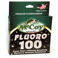 McCoy Fishing Fluoro100 crystal-clear line offering high sensitivity and smooth casting.
