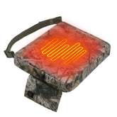 MDSTOP heated hunting seat cushion in pine needle camo provides warm comfort during cold hunts
