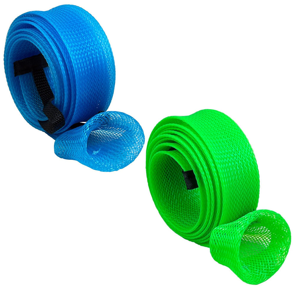 Meanhoo braided mesh rod sleeve on a fishing rod