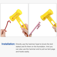 MECCANIXITY camping hammer plastic handle provides comfortable grip