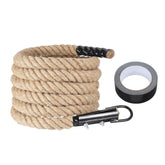 MECCANIXITY climbing rope with steel hook for secure indoor and outdoor training.