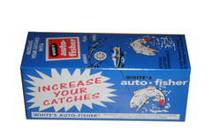 Mechanical Fisher White’s AutoFisher Reel close-up, ideal for ice fishing and dock setups