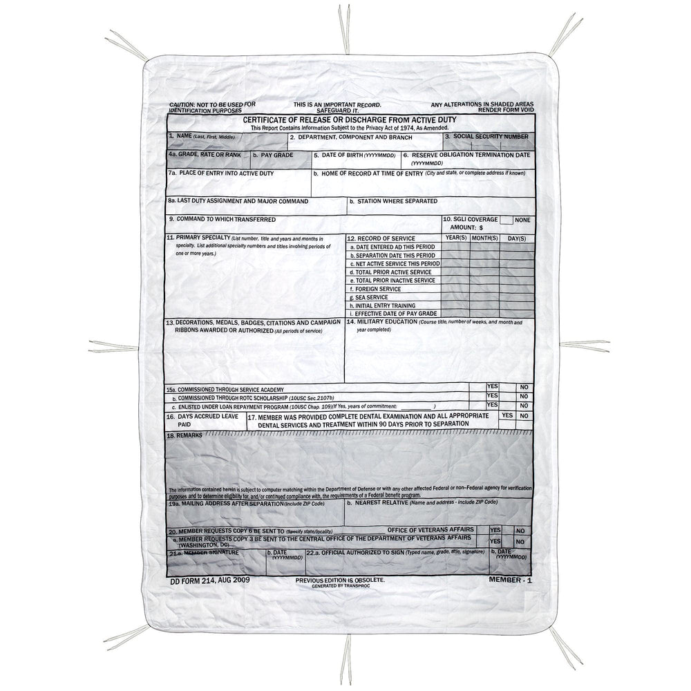 Medals of America DD214 Woobie Blanket folded for compact storage and portability