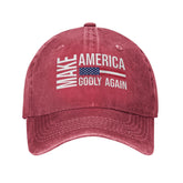 Meena Ultras MAGA hat red front view for everyday casual wear
