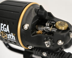 Detail of dual gears on MegaMouth 2.0 reel