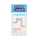 Megababe Thigh Rescue stick in action applying a smooth barrier to prevent chafing