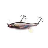 Megabass Anthrax SP-C GG Deadley Black Shad front view shows strong wake action.
