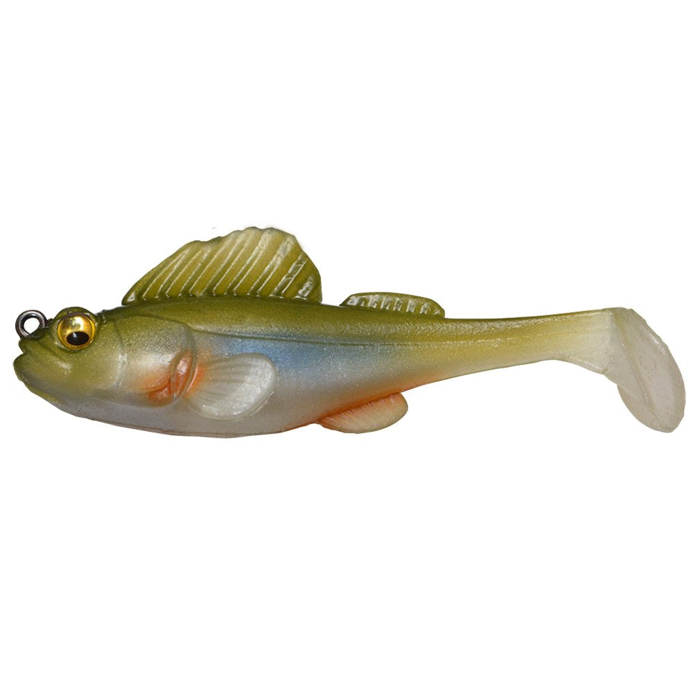 Megabass Dark Sleeper with back fins concealing hooks for snag-free bottom fishing