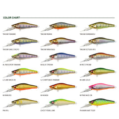 Megabass Great Hunting 48 Dive Yamame, side view showing compact depth profile for mid-water targets.