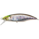 Megabass Great Hunting 50 Flatside Yamame front view, compact 50mm fast-sinking minnow for native trout