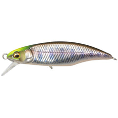 Megabass Great Hunting 50 Flatside Yamame front view, compact 50mm fast-sinking minnow for native trout