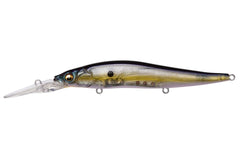 Megabass Ito Vision 110+2 deep-diving jerkbait in action, ideal for reaching subsurface bass around 12 feet.