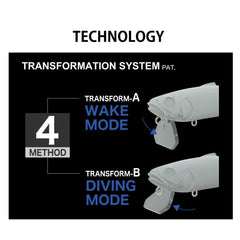 Megabass Megabus SuWITCH PM Young Ayu wake mode attracts aggressive bites with surface wake.