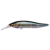 Megabass Megabus X-NANAHAN front view highlights tight silhouette and long-casting potential.