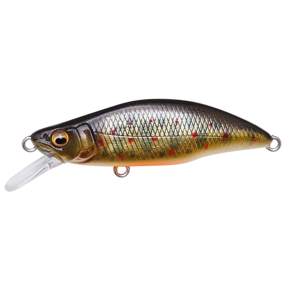 Megabass Minnow Humpback FS Takumi Iwana 64mm lure top view showing streamlined design for long casts.