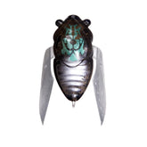 Megabass Nano SIGLETT front view highlights compact feather construction for finesse fishing.