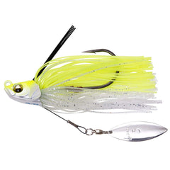 Megabass Uoze Swimmer half-ounce head design enhances weed shedding and tracking.