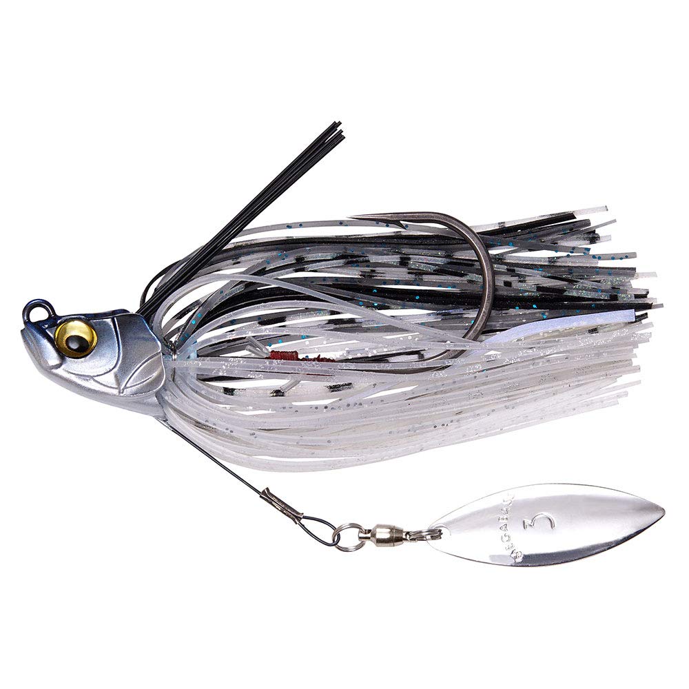 Megabass UOZE Swimmer Lotus front view highlights baitfish-like nose for weed shedding.