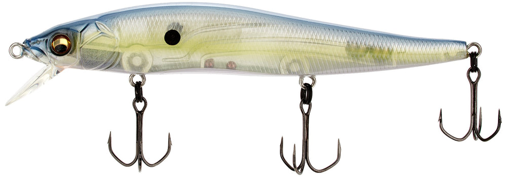 Megabass Vision ONETEN GP Sexy Shad lure, 110.5mm, sleek body and side-to-side glide for bass.
